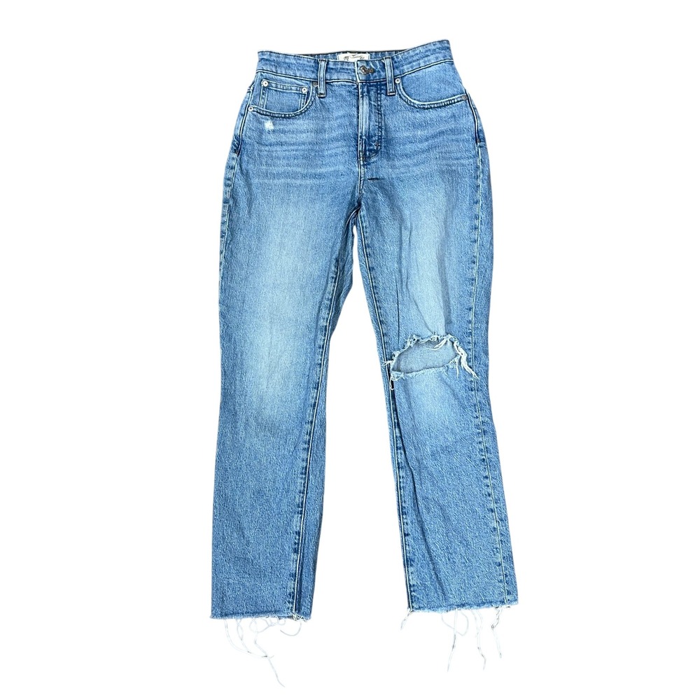 Madewell Women's Curvy Vintage Jeans Size 26 Distressed Raw Hem Coastal Beach